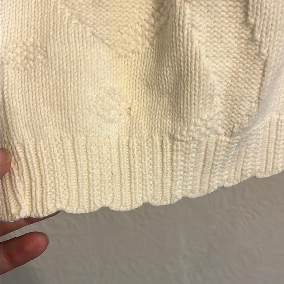 United States Sweaters 100% Cotton Cream Crewneck Sweater Large - Picture 4 of 5